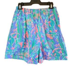 Vintage 90's Art Deco Abstract Neon High Waist Hot Pants Shorts Size Medium